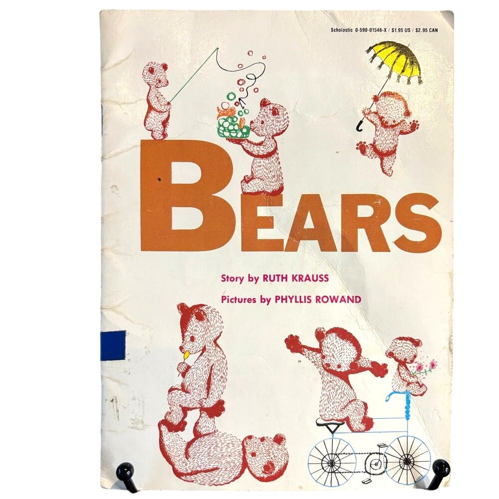 Vintage 1948 Bears Book by Ruth Krauss, Pcs by Phyllis Rowand, Paperback